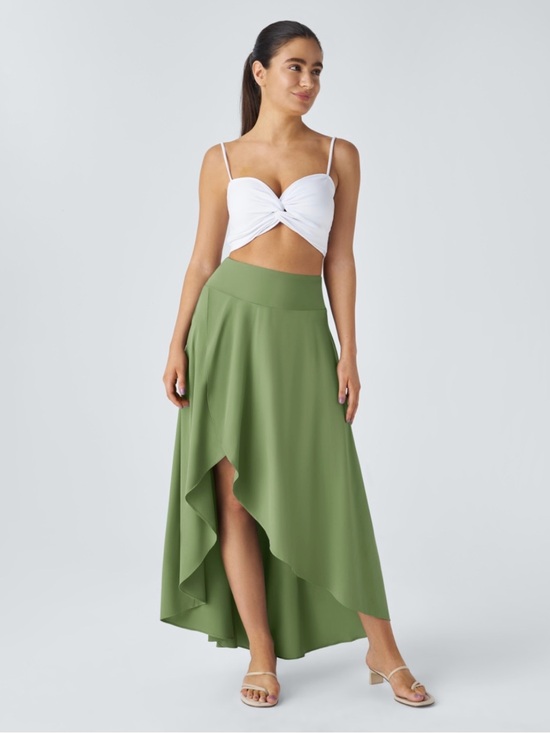 HALARA Dresses & Skirts - Olive Green High-Low Maxi Skirt